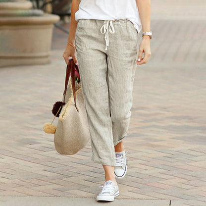 Thea | Pantalón Recto Informal - Algodón y Lino