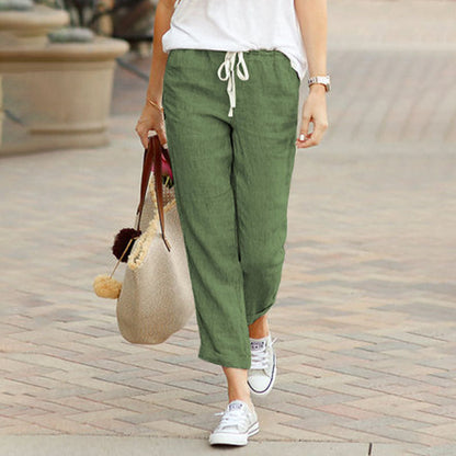 Thea | Pantalón Recto Informal - Algodón y Lino