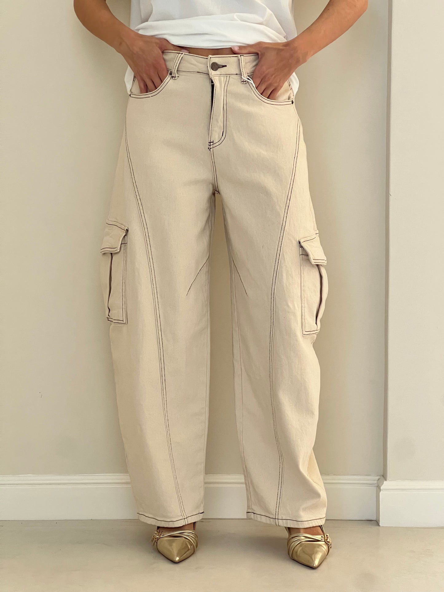 Jeans Ballon White