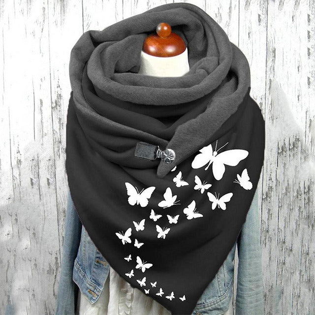 Koza | Pañuelo Cálido con Estampado de Mariposa