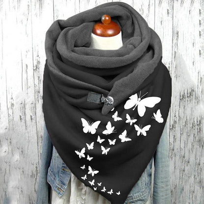 Koza | Pañuelo Cálido con Estampado de Mariposa