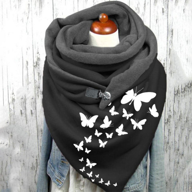 Koza | Pañuelo Cálido con Estampado de Mariposa