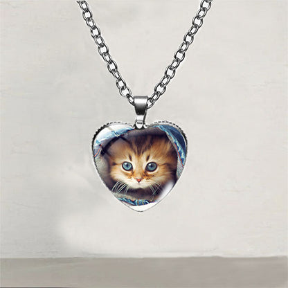 Eyna | Collar con Colgante de Gato y Corazón