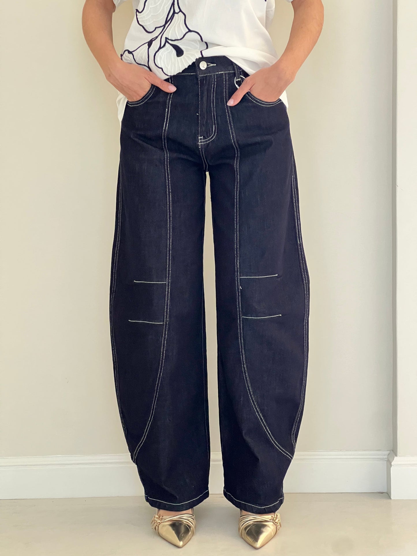 Jeans Balloon Denim Noir