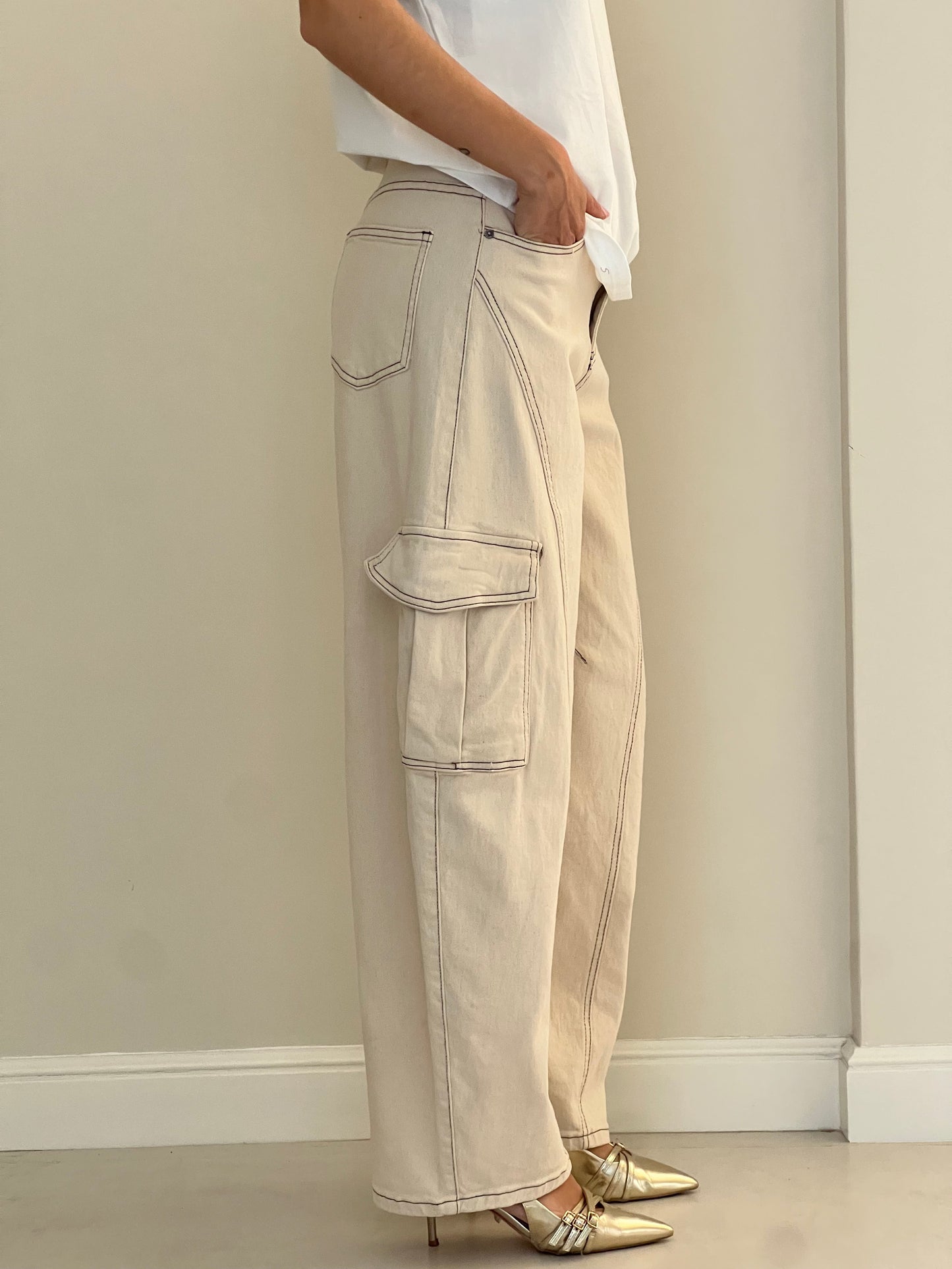 Jeans Ballon White