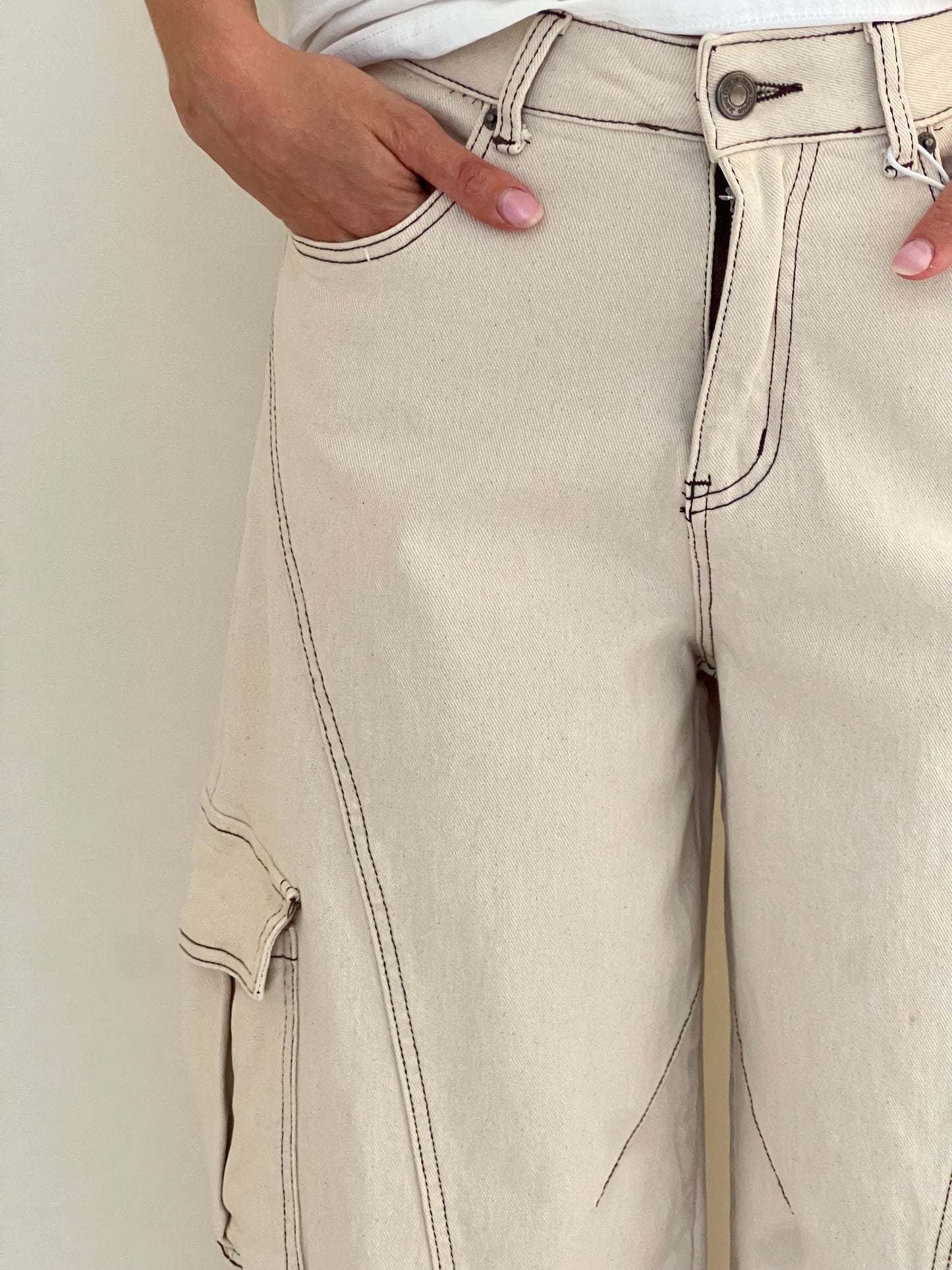 Jeans Ballon White