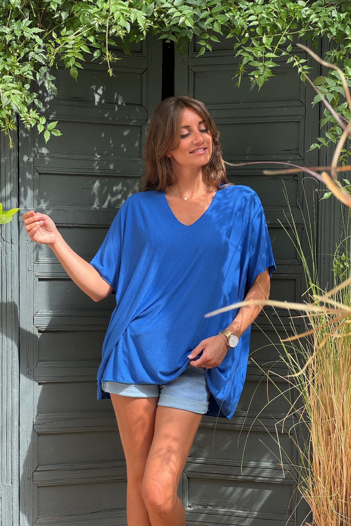 Camiseta Azul Fluido